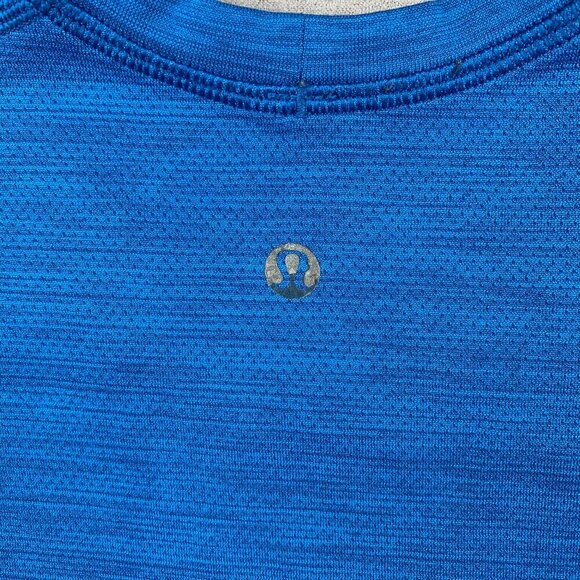 Lululemon Mens Shirt Small Blue Heather Metal Vent Tech Ventilated Breathable - Picture 8 of 8